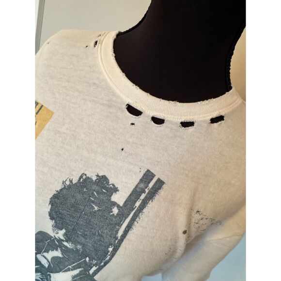 Junk Food “Bob Dylan” Women’s Distressed Graphic Tee Size S |Chest 19″Length 26″ - Picture 5 of 5
